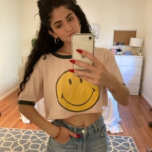 Free People / Daydreamer Cropped Smily face top